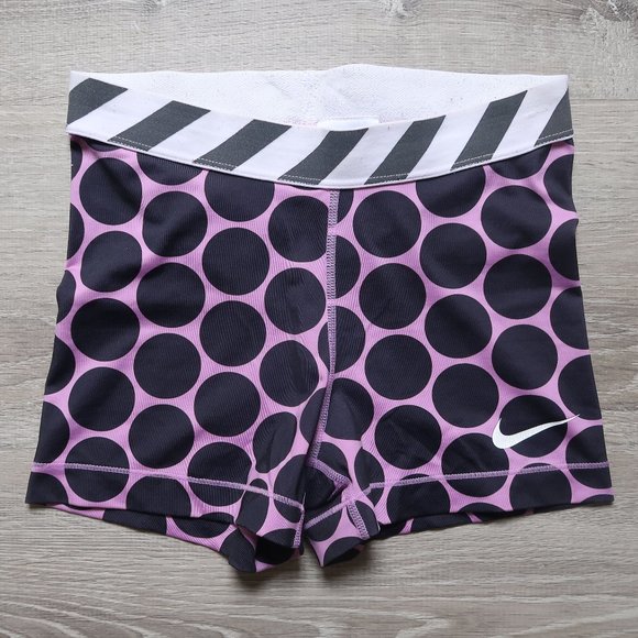 Nike Pants - NIKE PRO shorts Purple Polka Dots size SMALL